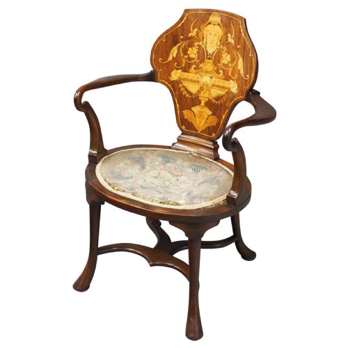George III Style Inlaid Mahogany Side Chair