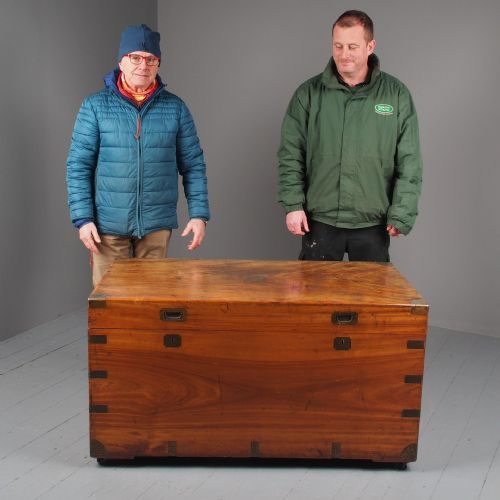 fig 1. Large Victorian Brass-Bound Camphorwood Trunk