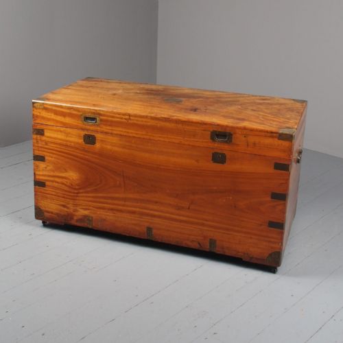 Large Victorian Brass-bound Camphorwood Trunk