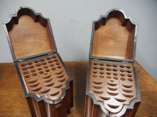 PAIR OF GEORGE III INLAID MAHOGANY CUTLERY BOXES - ADDITIONAL PHOTO 3