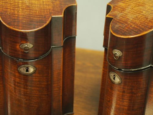 PAIR OF GEORGE III INLAID MAHOGANY CUTLERY BOXES - ADDITIONAL PHOTO 7