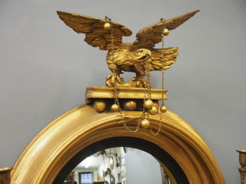LARGE REGENCY GILT GIRANDOLE MIRROR - ADDITIONAL PHOTO 2