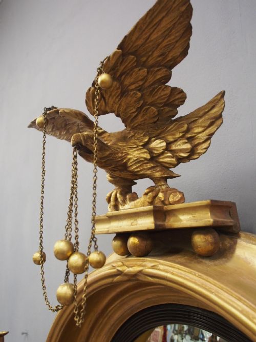 LARGE REGENCY GILT GIRANDOLE MIRROR - ADDITIONAL PHOTO 4