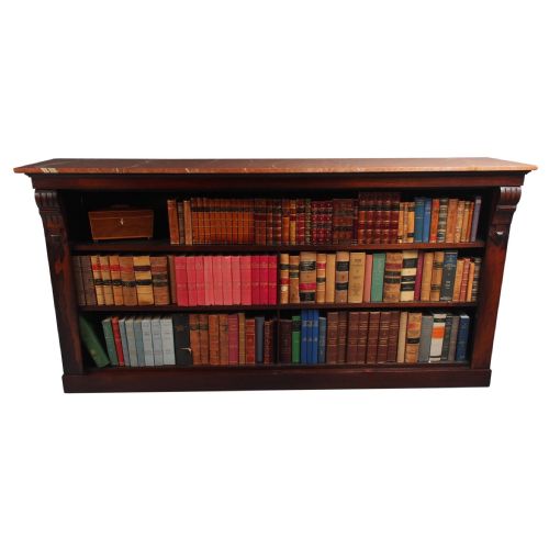 WILLIAM IV ROSEWOOD AND PINK MARBLE TOP OPEN BOOKCASE