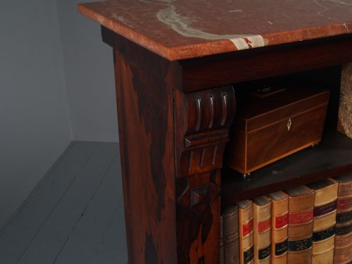 WILLIAM IV ROSEWOOD AND PINK MARBLE TOP OPEN BOOKCASE - ADDITIONAL PHOTO 2