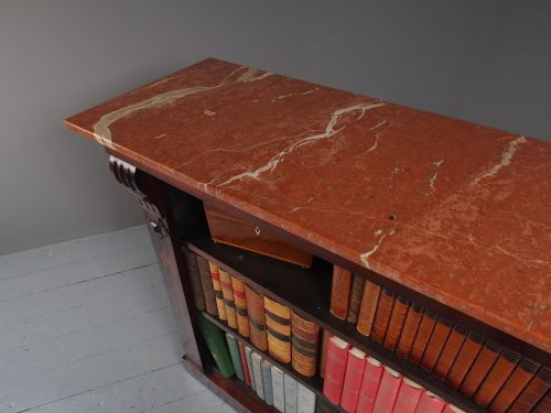 WILLIAM IV ROSEWOOD AND PINK MARBLE TOP OPEN BOOKCASE - ADDITIONAL PHOTO 4