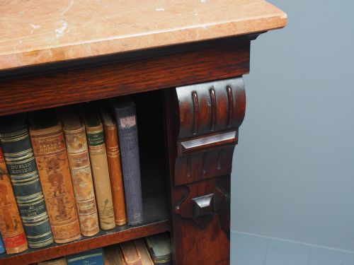 WILLIAM IV ROSEWOOD AND PINK MARBLE TOP OPEN BOOKCASE - ADDITIONAL PHOTO 5