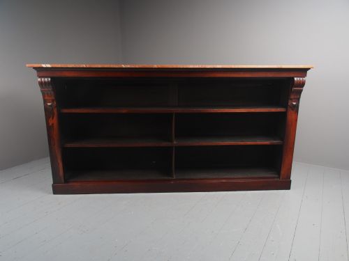 WILLIAM IV ROSEWOOD AND PINK MARBLE TOP OPEN BOOKCASE - ADDITIONAL PHOTO 7