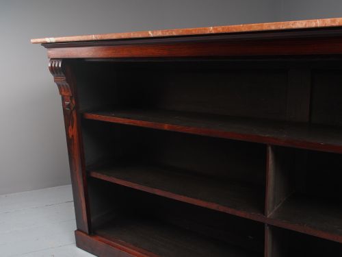 WILLIAM IV ROSEWOOD AND PINK MARBLE TOP OPEN BOOKCASE - ADDITIONAL PHOTO 8