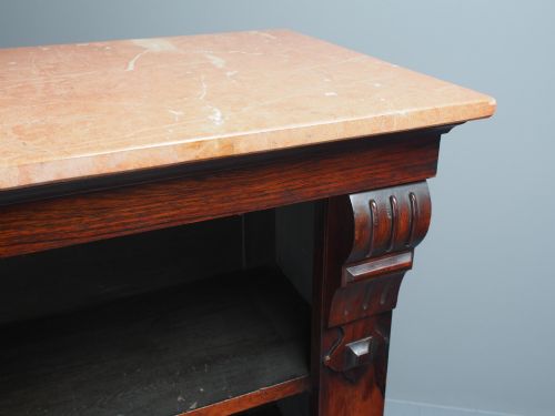 WILLIAM IV ROSEWOOD AND PINK MARBLE TOP OPEN BOOKCASE - ADDITIONAL PHOTO 9