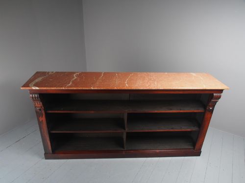 WILLIAM IV ROSEWOOD AND PINK MARBLE TOP OPEN BOOKCASE - ADDITIONAL PHOTO 10