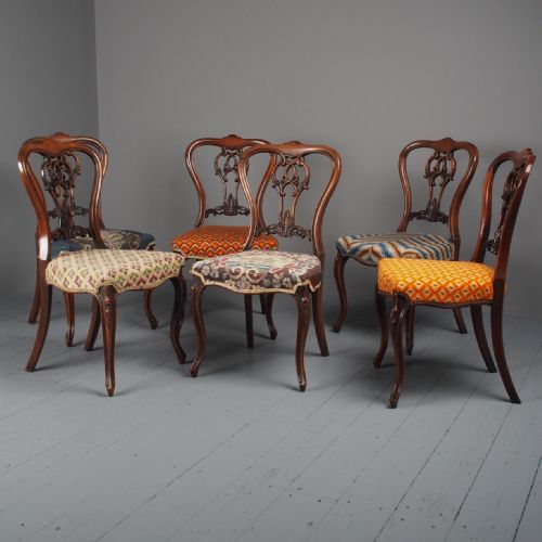 Set of 6 Mid Victorian Rosewood Dining Chairs