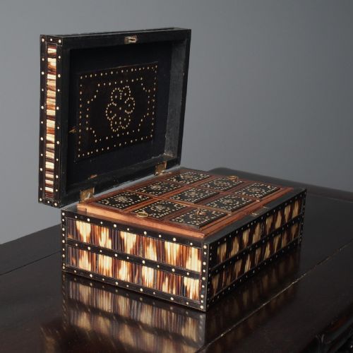 Anglo-indian Ebony and Porcupine Quill Jewellery Box