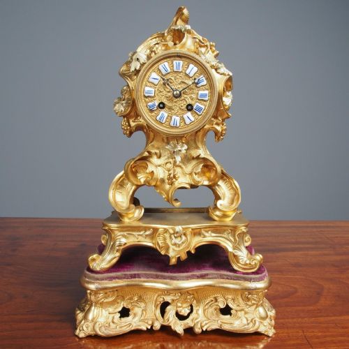 Louis XV Style Ormolu Mantel Clock by Raingo, Paris