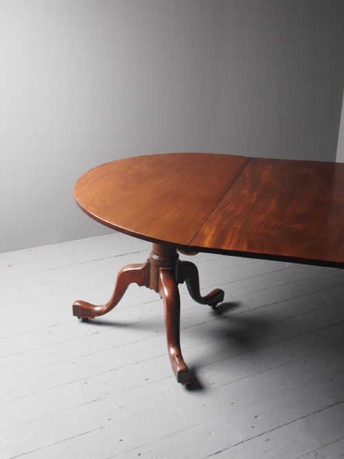 ANTIQUE GEORGIAN MAHOGANY TWIN PEDESTAL DINING TABLE - ADDITIONAL PHOTO 2