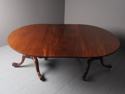 ANTIQUE GEORGIAN MAHOGANY TWIN PEDESTAL DINING TABLE - ADDITIONAL PHOTO 3