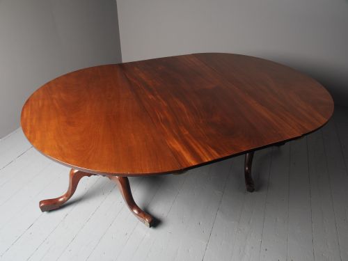 ANTIQUE GEORGIAN MAHOGANY TWIN PEDESTAL DINING TABLE - ADDITIONAL PHOTO 5