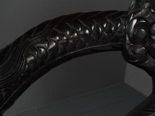 ANTIQUE CHINESE CARVED HARDWOOD HALL BENCH - ADDITIONAL PHOTO 18