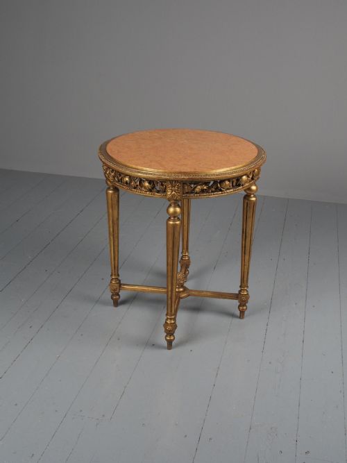 ANTIQUE STYLE GILTWOOD OCCASIONAL TABLE - ADDITIONAL PHOTO 1