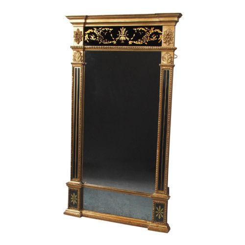 Large Antique Eglomise Pier Mirror