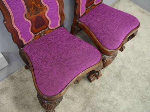 ANTIQUE PAIR OF GEORGE I STYLE WALNUT CHAIRS - ADDITIONAL PHOTO 5