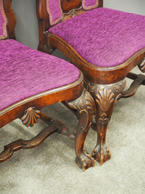 ANTIQUE PAIR OF GEORGE I STYLE WALNUT CHAIRS - ADDITIONAL PHOTO 6