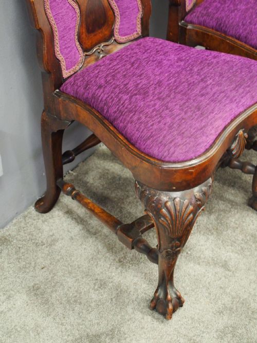 ANTIQUE PAIR OF GEORGE I STYLE WALNUT CHAIRS - ADDITIONAL PHOTO 7
