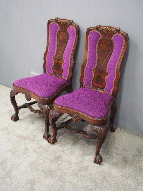 ANTIQUE PAIR OF GEORGE I STYLE WALNUT CHAIRS - ADDITIONAL PHOTO 8