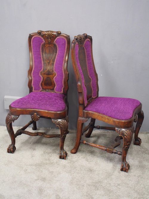 ANTIQUE PAIR OF GEORGE I STYLE WALNUT CHAIRS - ADDITIONAL PHOTO 12