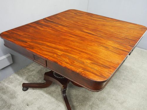 ANTIQUE REGENCY MAHOGANY TWIN PILLAR DINING TABLE - ADDITIONAL PHOTO 2