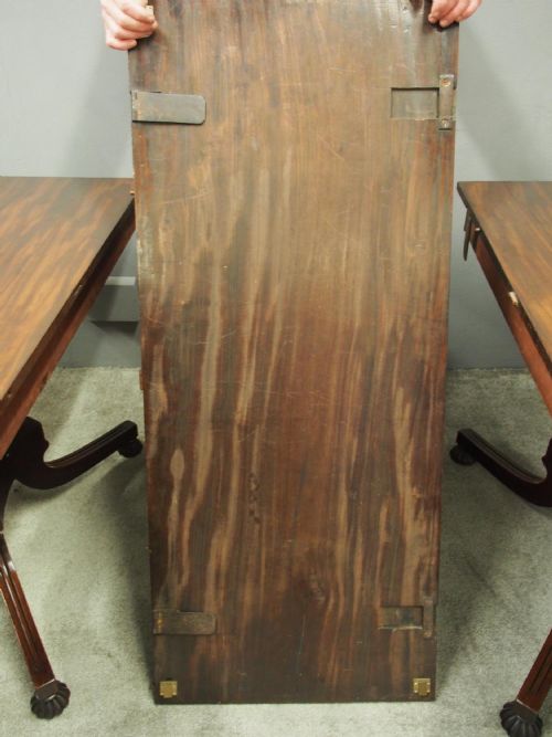 ANTIQUE REGENCY MAHOGANY TWIN PILLAR DINING TABLE - ADDITIONAL PHOTO 8