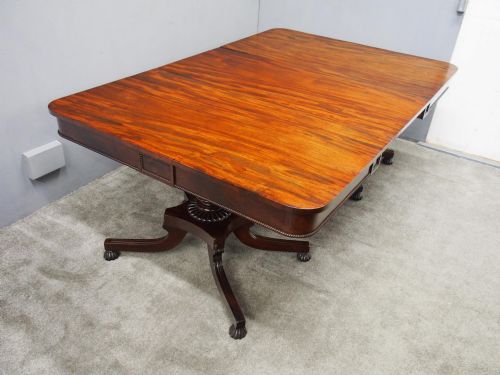 ANTIQUE REGENCY MAHOGANY TWIN PILLAR DINING TABLE - ADDITIONAL PHOTO 10