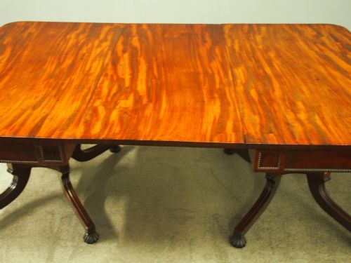 ANTIQUE REGENCY MAHOGANY TWIN PILLAR DINING TABLE - ADDITIONAL PHOTO 12