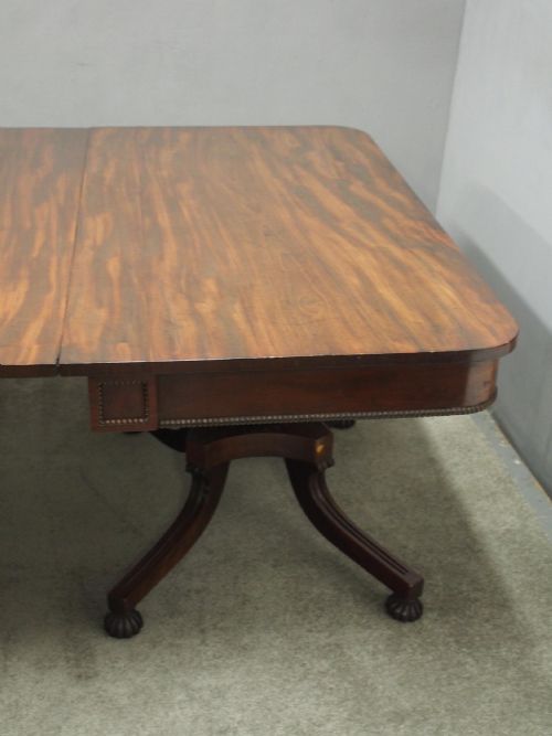 ANTIQUE REGENCY MAHOGANY TWIN PILLAR DINING TABLE - ADDITIONAL PHOTO 13