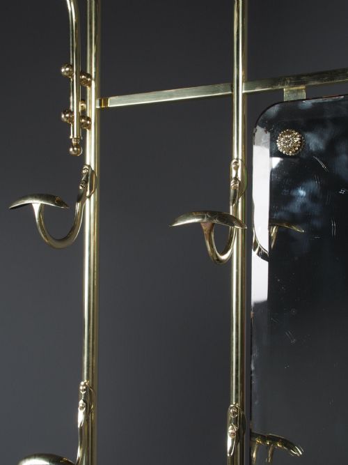 ANTIQUE VICTORIAN CAST BRASS HALL STAND - ADDITIONAL PHOTO 3