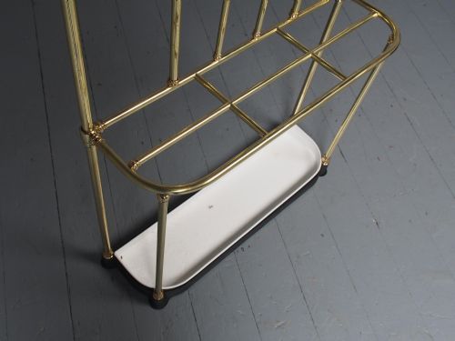 ANTIQUE VICTORIAN CAST BRASS HALL STAND - ADDITIONAL PHOTO 11