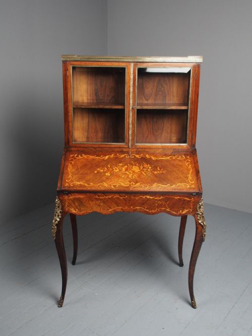 ANTIQUE FRENCH INLAID ROSEWOOD BONHEUR DU JOUR - ADDITIONAL PHOTO 2