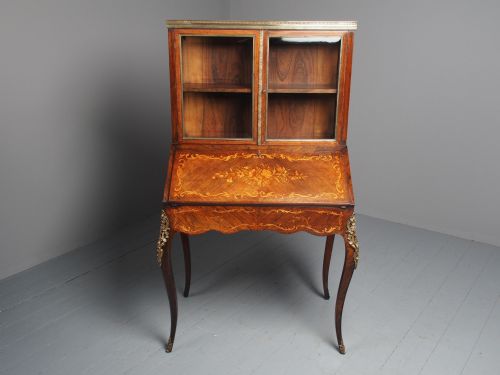 ANTIQUE FRENCH INLAID ROSEWOOD BONHEUR DU JOUR - ADDITIONAL PHOTO 3