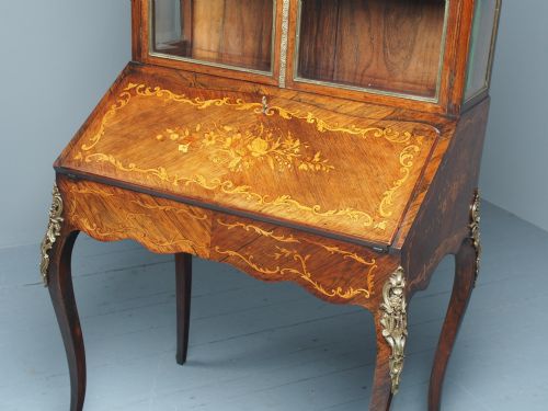 ANTIQUE FRENCH INLAID ROSEWOOD BONHEUR DU JOUR - ADDITIONAL PHOTO 4