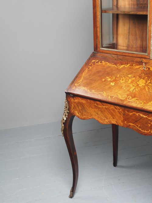 ANTIQUE FRENCH INLAID ROSEWOOD BONHEUR DU JOUR - ADDITIONAL PHOTO 7