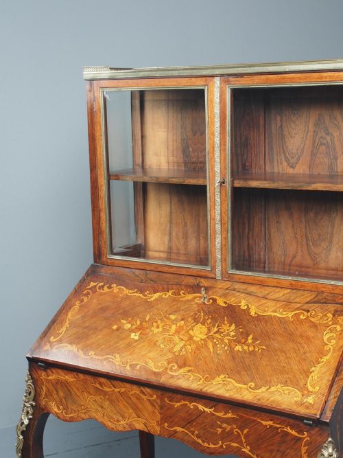 ANTIQUE FRENCH INLAID ROSEWOOD BONHEUR DU JOUR - ADDITIONAL PHOTO 8
