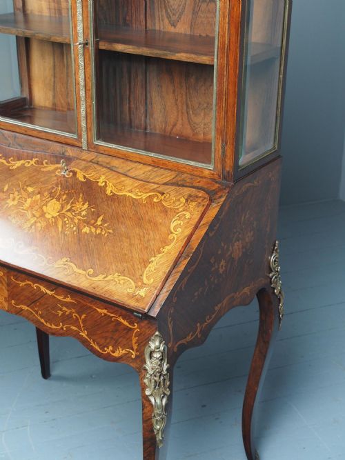 ANTIQUE FRENCH INLAID ROSEWOOD BONHEUR DU JOUR - ADDITIONAL PHOTO 9