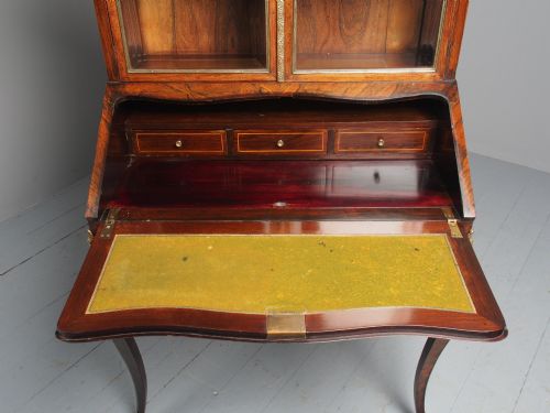 ANTIQUE FRENCH INLAID ROSEWOOD BONHEUR DU JOUR - ADDITIONAL PHOTO 11