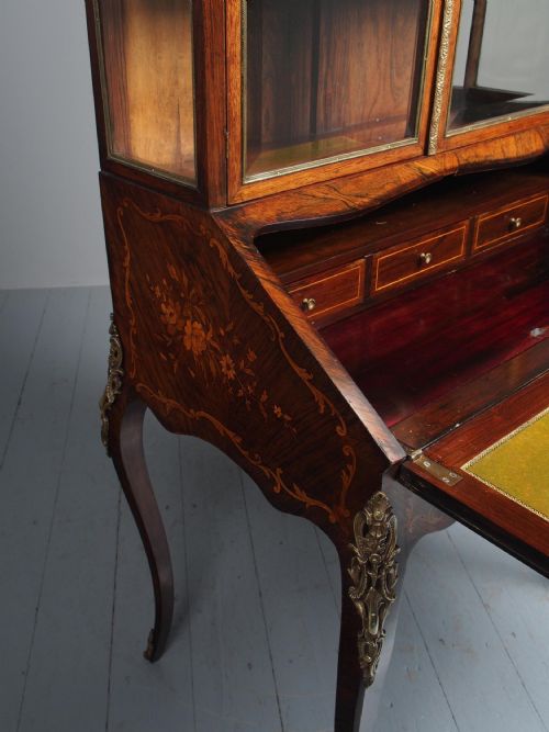 ANTIQUE FRENCH INLAID ROSEWOOD BONHEUR DU JOUR - ADDITIONAL PHOTO 12