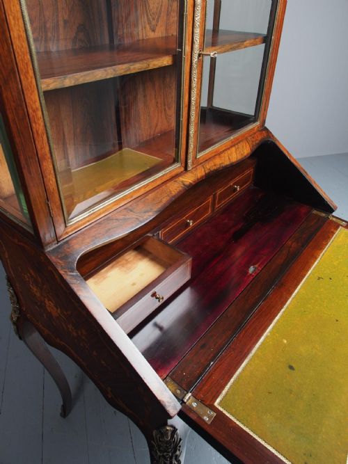 ANTIQUE FRENCH INLAID ROSEWOOD BONHEUR DU JOUR - ADDITIONAL PHOTO 13