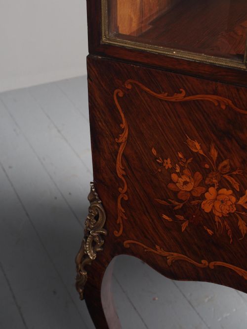 ANTIQUE FRENCH INLAID ROSEWOOD BONHEUR DU JOUR - ADDITIONAL PHOTO 14