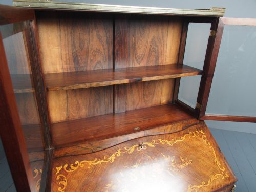 ANTIQUE FRENCH INLAID ROSEWOOD BONHEUR DU JOUR - ADDITIONAL PHOTO 15