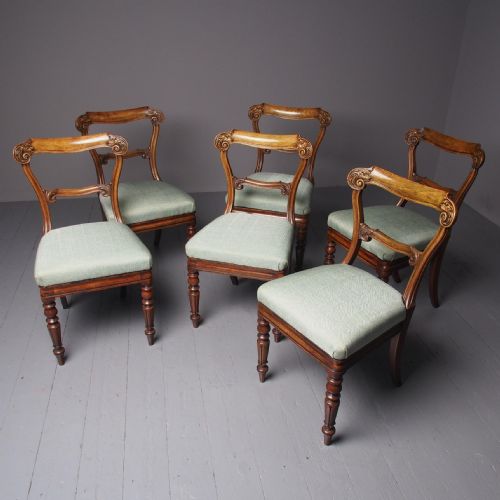 Set of 6 Antique George IV Mahogany Dining Chairs