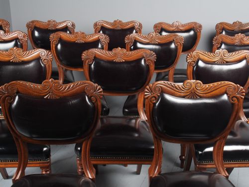 ANTIQUE SET OF 14 WILLIAM IV SCOTTISH OAK DINING CHAIRS - ADDITIONAL PHOTO 5