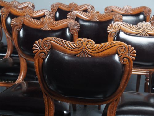 ANTIQUE SET OF 14 WILLIAM IV SCOTTISH OAK DINING CHAIRS - ADDITIONAL PHOTO 6
